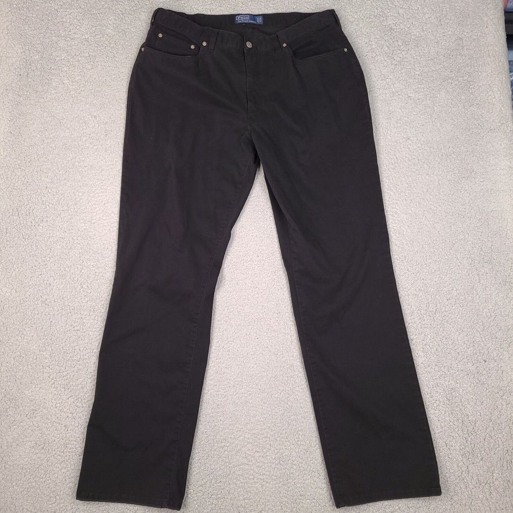 Polo Ralph Lauren Jeans Mens 36x33 Black Denim Straght Leg‎ Cotton Spandex Soft
